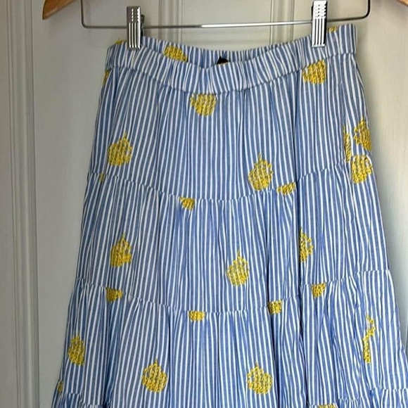 J.Crew Midi Tiered Cotton Striped Skirt - Picture 2 of 3